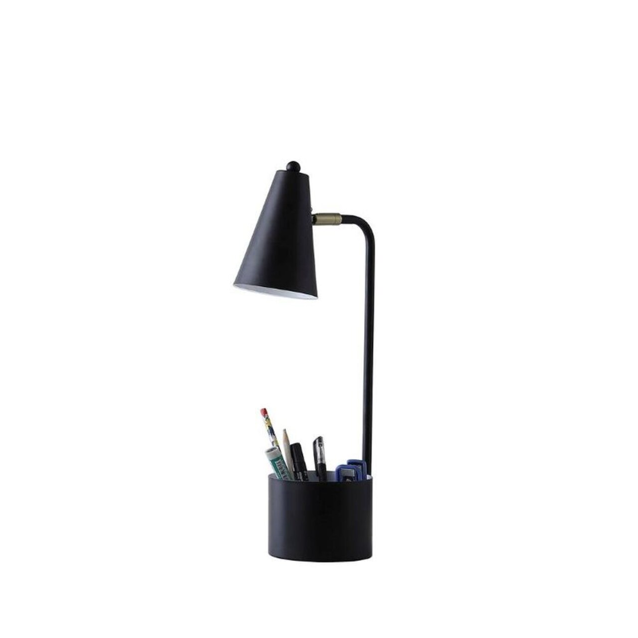 Edge Collections - Black - Modern Desk Lamp with Organizer - 1 Piece